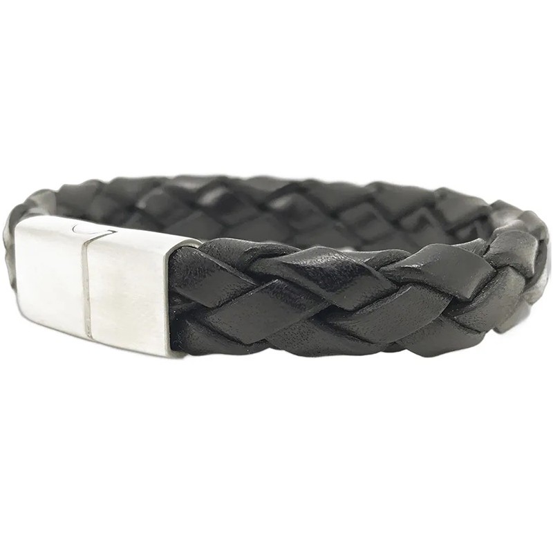Bracelet Homme "To My Son" En Cuir Tressé Noir - Bijou Sentimental Pour Père - Cadeau Personnalisé
