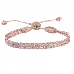 Bracelet fin ajustable ZYN Rose Gold - Fils d'or tressés or rose MAAYAZ