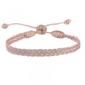 Bracelet fin ajustable ZYN Rose Gold - Fils d'or tressés or rose MAAYAZ
