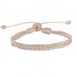 Bracelet ajustable ZYN Gold & Silver - Fils d'or tressés argent et or MAAYAZ