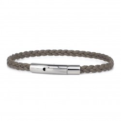 Bracelet homme Coton tressé serré plat - Kaki de Loop and Co