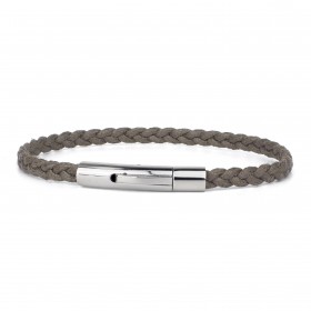 Bracelet homme Coton tressé serré plat - Kaki de Loop and Co