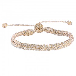 Bracelet ajustable EYA Gold Silver - Fils d'or tressés argent & or MAAYAZ