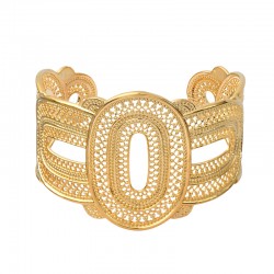 Bracelet Jonc En Or Rose 18 Carats (750‰) - Poids 16,69g, Motifs Filigrane, Poinçon Hibou
