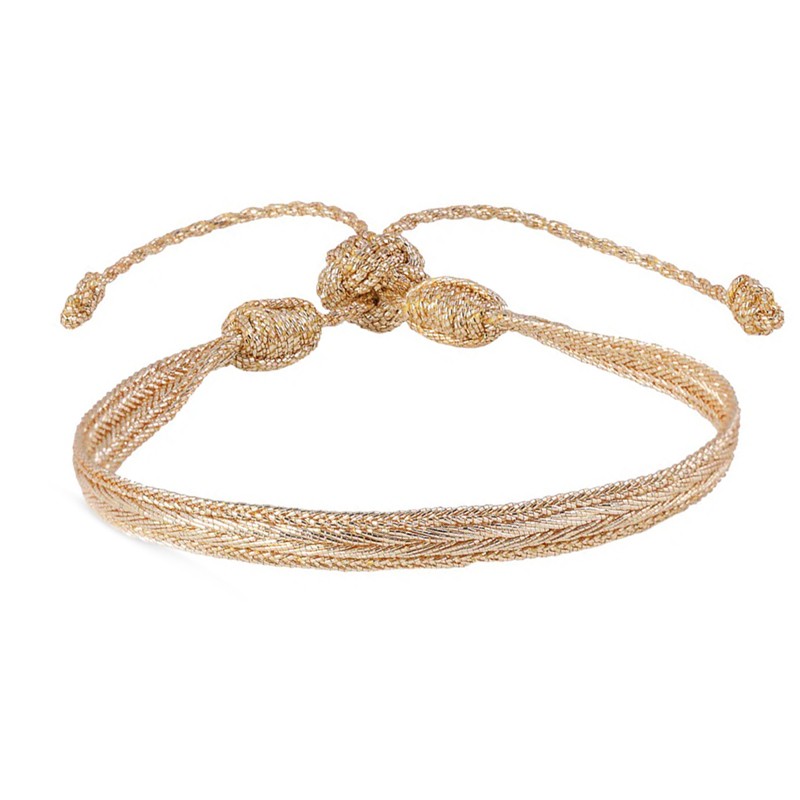 Bracelet MINI ARROW - fils d'or tressés dorés