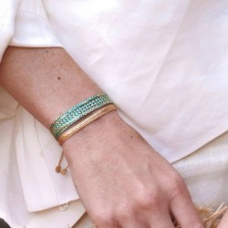 Bracelet ajustable MINI ARROW Gold - fils d'or tressés dorés