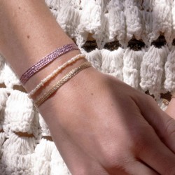 Bracelet ajustable MINI ARROW Gold - fils d'or tressés dorés