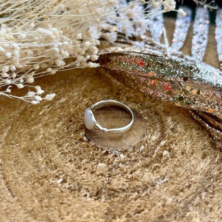 Bague ronde nacre hotsell